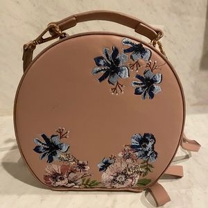 Madison West Pink Floral Embroidered Crossbody Bag